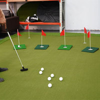 Tapis de mini-golf portable pour intérieur et extérieur, ensemble d'entraînement au putting avec trou, coupelle et drapeau