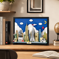 Wange 5921 New York City Postcard Wall Hanging Small Particle Patchwork Creative Photo Decoration Building Blocks Set Toys