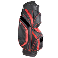 Tas Golf Stand 5-Way Granddragon Profesional, Bahan Polyester Hitam Anti Air, Tahan Lama, Ringan, dan Dapat Dipasang di Troli Golf