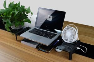 Support d'écran en aluminium avec 4 ports de charge USB, rehausseur d'ordinateur portable, barre d'espace pour ordinateur portable, Macbook, iMac - Product Image 6