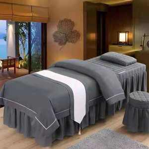 Giá Rẻ Rắn Vẻ Đẹp Salon Bộ Đồ Giường Bộ 4 Miếng Thiết Lập, Đơn Giản Massage Phòng Khách Spa Trang Trí Giường Bìa Vẻ Đẹp Trải Giường - Product Image 1