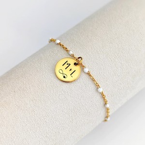 <span class=keywords><strong>Bracelet</strong></span> médaille gravée personnalisé fait main <span class=keywords><strong>Bracelet</strong></span> médaille prénom personnalisable Cadeau pour femme - Product Image 3
