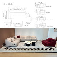 6-teiliges Modulares U-förmiges Ecksofa Wohnzimmermöbel für Hotels, Villen und Heimkinos