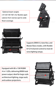 Đèn pha <span class=keywords><strong>LED</strong></span> ngoài trời công suất cao NEUTRIK REAN PowerCon chống nước <span class=keywords><strong>IP65</strong></span> 80x15W RGBW 4in1 dùng cho sự kiện, sân vườn, đám cưới, tiệc tùng - Product Image 5