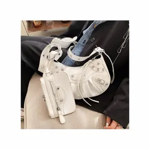 Diomo — Mini sac à main croissant pour femme, fourre-tout rétro à bandoulière, large bande, style coréen, portefeuille de luxe, printemps 2022