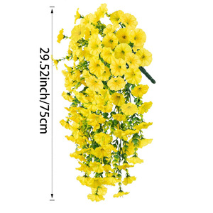 Vigne artificielle de fleurs de gypsophile Xuanhaoyuan, 29,5 pouces, fleurs en soie jaunes pour mariage, décoration murale extérieure, patio - Product Image 1