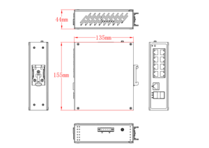 Commutateur industriel gestionné Full Gigabit pour réseau CCTV, avec 8 ports PoE 10/100/1000M et 2 ports SFP fibre 100/1000M - Product Image 1