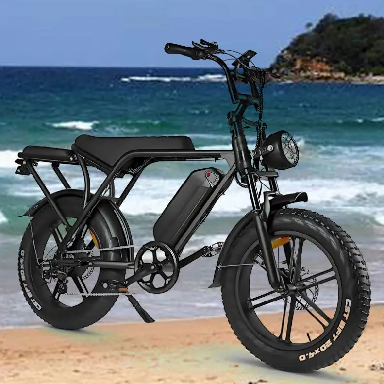 V1 7.8Ah sepeda listrik hitam Kota, sepeda listrik dapat dilipat 250w dewasa dengan hub motor