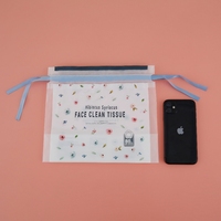 Tampons de coton de maquillage personnalisés avec sacs en plastique d'emballage à cordon
