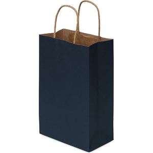 <b>Gift</b> Bags with Handles Colored Kraft Paper Shopping Totes for Wedding Event Guests <b>Small</b> Business Retail Recyclable Paper Bag - Product Image 3