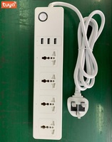 Stop Kontak Ekstensi Listrik Industri Smart Life WiFi 3 Pin dengan Port USB, Strip Daya Universal, Timer, Grounding Otomatis, Kabel Listrik India