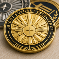 Pièce de monnaie commémorative personnalisée en or 2D, style religieux, pièce de défi en alliage de zinc plaqué, jeton 3D avec logo gravé au laser