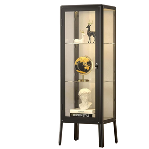 Vetrina in vetro con immagine a vista completa commerciale per negozio di gioielli, ripiano regalo antipolvere, ripiano in vetro verticale con cornice in alluminio - Product Image 1