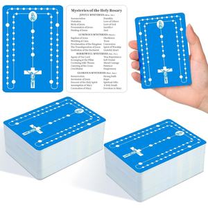 Misterios del Rosario, <span class=keywords><strong>Tarjetas</strong></span> Sagradas Católicas al por Mayor, <span class=keywords><strong>Tarjetas</strong></span> <span class=keywords><strong>de</strong></span> Oración, Cómo Rezar, Rosario <span class=keywords><strong>de</strong></span> Bolsillo, Folleto <span class=keywords><strong>de</strong></span> Oración, Regalo Laminado - Product Image 1