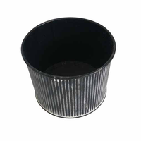 Bougeoirs en métal galvanisé de style campagnard, petits pots ronds noirs avec couvercle pour la décoration de jardin et de maison