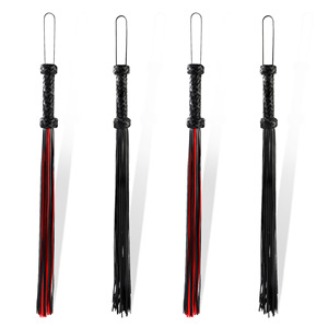 Látigo de Cuero Tejido a Mano Negro de 100 cm para Uso como Juguete para Adultos - Product Image 3
