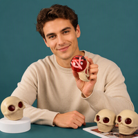 Jouet anti-stress Halloween en forme de crâne d'insecte aquatique, souple, à rebond lent, pour soulager le stress et la pression, pour enfants de 5 à 7 ans, vente en gros, produit éducatif très populaire