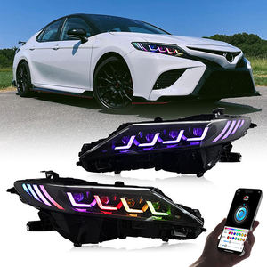 ไฟหน้าโปรเจคเตอร์ LED RGB Red Demon Eye Quad สำหรับ Camry 2018-2023 พร้อมไฟ DRL แบบ Sequential Turn Signal ติดตั้งง่ายแบบ Plug-and-Play - Product Image 1