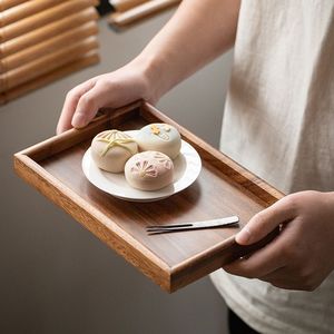 South American Walnut Wood Solid Wood <b>Tray</b> Rectangle Polished Storage <b>Tray</b> For <b>Tea</b> Set Tableware Home Use - Product Image 3