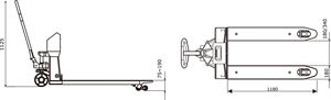 Transpalette manuel numérique avec balance intégrée 2000 <span class=keywords><strong>kg</strong></span> – Transpalette hydraulique manuel avec pèse-personne - Product Image 6