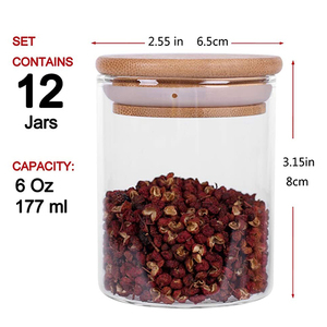 Good Price Glass Round Jar Wood Airtight Food Storage Containers Transparent Glass Bottle