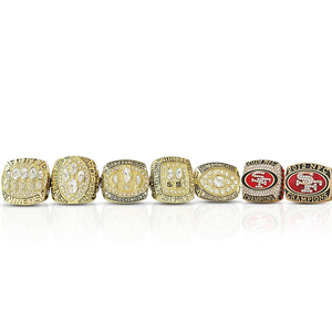 Bague de championnat ovale plaquée or en alliage, style hip-hop, SF 49ers - Product Image 1
