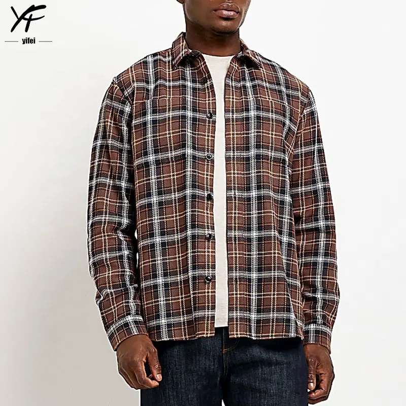 Factory wholesale plain men flannel shirts custom flannel shirt