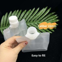 Pochette souple alimentaire mate transparente durable avec bec verseur, sac à jus anti-fuite avec bouchon à vis pour emballage de liquides, lait et condiments