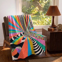 Couverture en flanelle imprimée effet arc-en-ciel, super douce et légère, pour la décoration de la maison