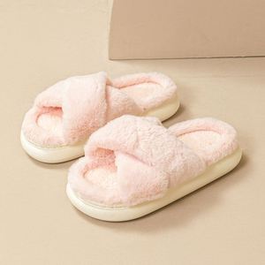 Pantuflas Cómodas y Suaves de Estilo Femenino, Tejidas en Felpa, con Tiras Cruzadas, Ligeras, de Tela de Algodón, para Uso Doméstico - Product Image 6