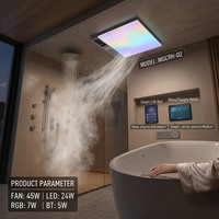 Ventilateur de plafond intelligent pour salle de bain, cuisine, buanderie, 45W, forte circulation d'air, élimination de l'humidité, lumière LED 1800lm, 110V à 240V