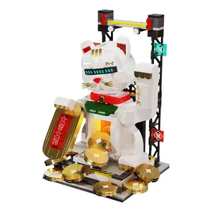 Panda 'S Nieuwe Trend Shantou Speelgoed Plastic Fortuin Kat Maneki-Neko Model Bouwsteen Sets Gift Set 3d Puzzel Diy Assembleren Kinderspeelgoed