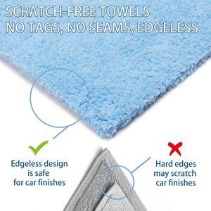 Serviette de polissage et de cirage en microfibre corail VANTUR 500GSM 40x40cm sans ourlet super absorbante anti-rayures séchage rapide pour le detailing automobile - Product Image 4