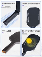 Raquette de pickleball portable pour enfants, approuvée USAPA, en fibre de carbone T700 thermoformée, avec technologie de noyau en nid d'abeille de 16 mm