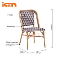 Chaise de jardin minimaliste en tissu imperméable, chaise d'extérieur en aluminium et maille Teslin, chaises de salle à manger pour restaurant et café