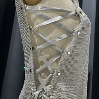Derniers modèles de robes de soirée Robe en cristal avec strass pour femmes