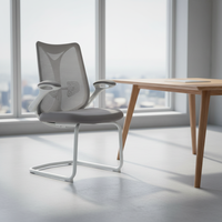 Chaise de bureau ergonomique moderne à dossier haut en maille respirante, hauteur réglable, siège en mousse moulée, base en acier