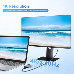 Adaptador <span class=keywords><strong>USB</strong></span> <span class=keywords><strong>C</strong></span> 3 en 1 <span class=keywords><strong>Hub</strong></span> multipuerto tipo <span class=keywords><strong>C</strong></span> a HDTV 4K, <span class=keywords><strong>USB</strong></span> 3,0 <span class=keywords><strong>USB</strong></span> <span class=keywords><strong>C</strong></span> Adaptador convertidor de puerto de carga de entrega de energía - Product Image 4