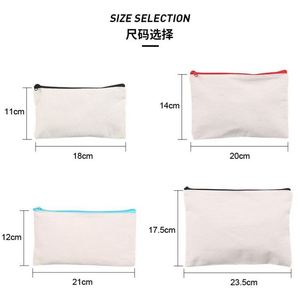 Custom Logo Blank DIY Craft Bag Canvas Pencil <b>Case</b> <b>Makeup</b> Cosmetic Canvas Pencil Pouch Multi Purpose Travel <b>Makeup</b> Bag Zipper - Product Image 2