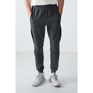 Pantalon de survêtement pour homme Anthracite Melange, coupe standard, tissu French Terry 100% coton, respirant - Product Image 4