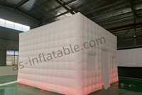 Tente cube gonflable lumineuse à LED RGB, en tissu Oxford imperméable, cabine photo gonflable lumineuse pour mariage, fête, événement