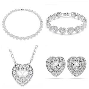 Set de Joyería de Alta Calidad en Oferta con Pulsera, Collar y <span class=keywords><strong>Pendientes</strong></span> de Cristal Brillante con Corazón de Diamantes de Famosa Marca de Diseñador de Moda - Product Image 5