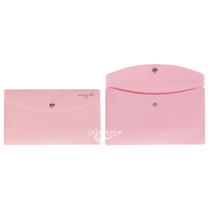 Enveloppes en plastique PP A6/DL, couleur Morandi, pochette à bouton pression, logo personnalisé, matériau papier, dossiers fins pour documents avec étiquette - Product Image 3