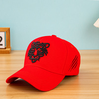 Casquette de baseball vintage en tissu éponge à pois tête de tigre - Unisexe, style européen et américain, chapeau décontracté polyvalent