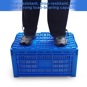 صندوق تخزين بلاستيكي أزرق قابل للطي عالي المتانة، صندوق لوجستي صناعي كبير وسميك - Product Image 3