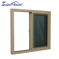 América Popular Rotura de puente térmico aluminio diseño gráfico Acero inoxidable Horizontal moderno puerta corredera aluminio ventanas de aluminio