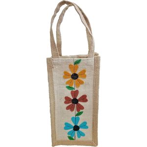 PARIJAT HANDICRAFT Sac en jute naturel Couvercle de bouteille d'eau fait à la main et sac cadeau pour bouteille de vin transporter élégant et écologique - Product Image 3