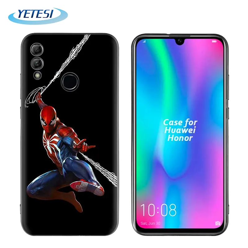 Wholesale Print Spiderman Back Cover Liquid Silicone Cell Phone Case for Honor 20 Coque Case for iPhone 6 6S XR SE2020