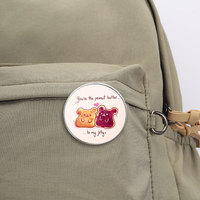 Spedizione Diretta di Badge Rotondi Personalizzati Stampati, Spille Personalizzate con Cartoni Animati, Citazioni Ispiratrici, Figure di Animali e Piante