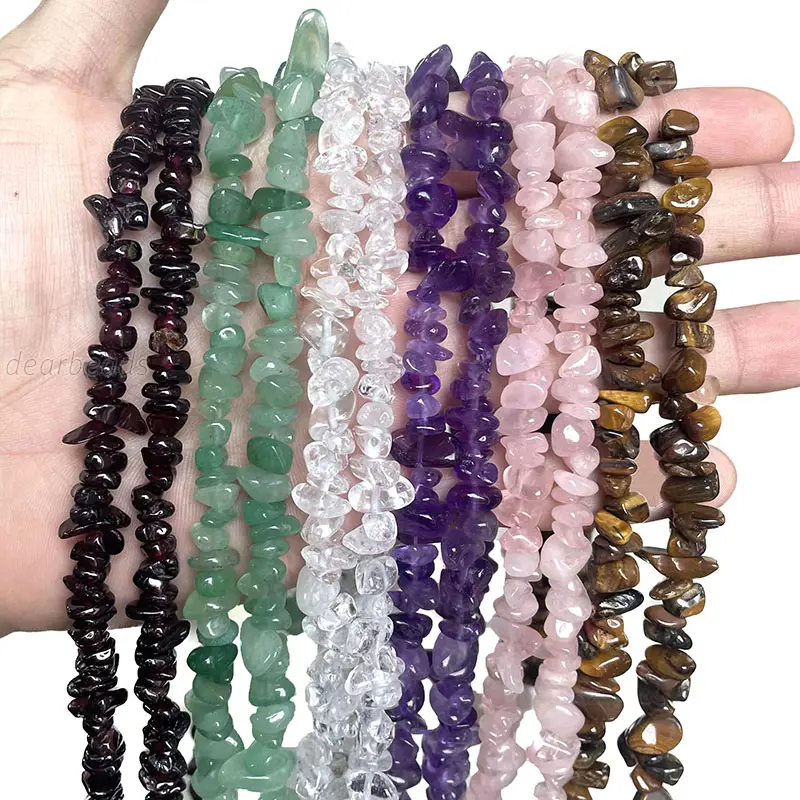 Wholesale Cheap Natural Chip Amethyst Rock Crystal Gravel Stone Gemstone Beads For Woman Bracelets Making 5 - 8mm 80cm